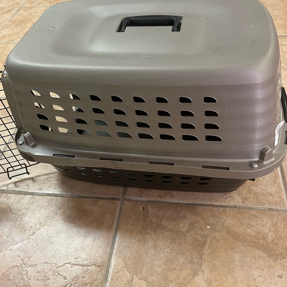 Gray Pet Carrier with Handle